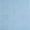 Sample- Loft Blue Gray 4x12 Frosted Glass Subway Tile for Wall