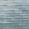 Remington Bricks Slate Blue 2x6 3D Mixed Finish Glass Subway Tile