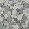 Sample-Kinetic Fog Circles Marble Polished Mosaic Tile