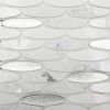 Sample- Kinetic Ice Water Ovals Marble & Glass Polished Mosaic Tile