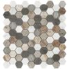 Sample- Esker Stratus Hexagon Marble & Glass Tile