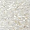 Sample- Serene White Bricks Seamless Pearl Polished Mosaic Tile