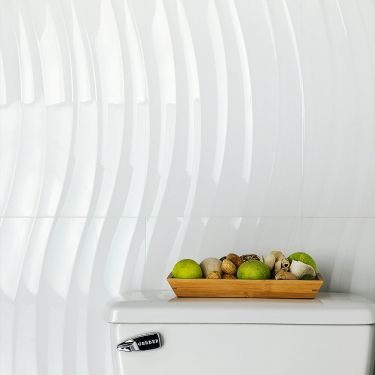 Gentle Waves White 12x36 Polished Ceramic Tile