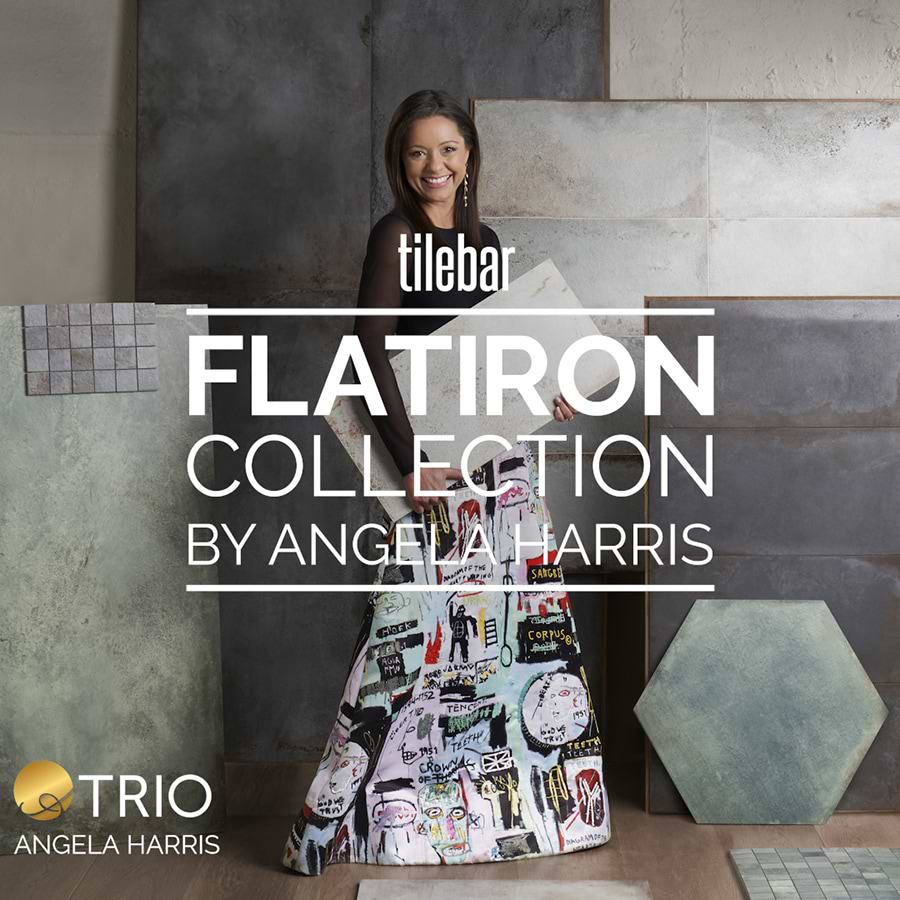 Angela Harris Flatiron Graphite 24x48 Semi-Polished Porcelain Tile