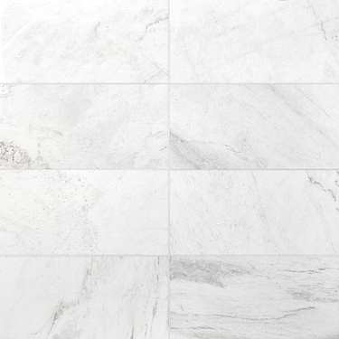 Alaska White 12x24" Honed Marble Tile - Sample