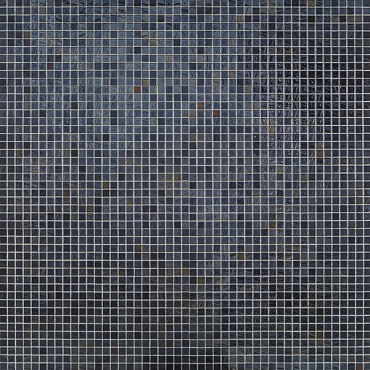 Swim Twilight Black Sky 1x1 Polished Glass Mosaic Tile