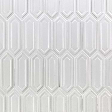 Nabi Picket Glacier White 3x9 Picket Crackled Glass Tile