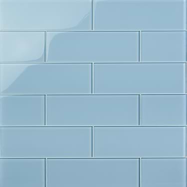 Loft Blue 4x12 Polished Glass Subway Tile