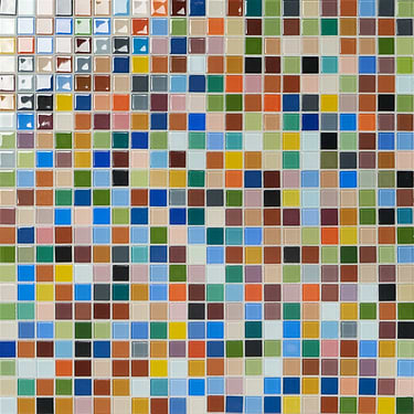 Fruit Platter Multicolor 1x1 Square Polished Glass Mosaic