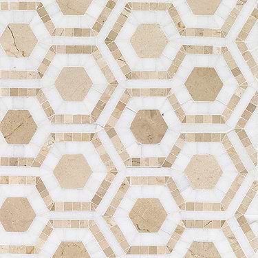 Cosmos Beige 4" Hexagon Polished Marble Mosaic