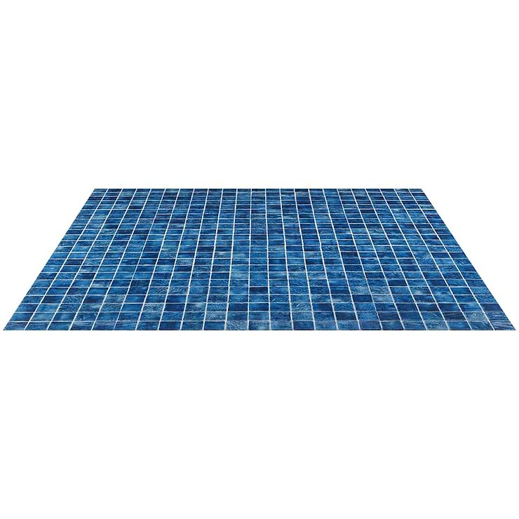 Swim Cascara Blue 2x2 Glossy Glass Mosaic Tile