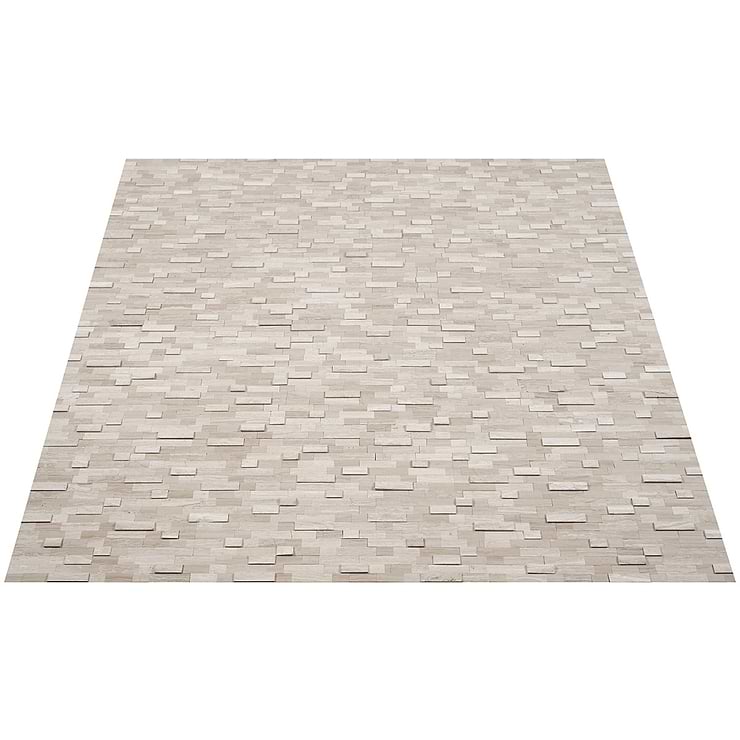Mini Brick LPS Wooden Beige Peel & Stick Self Adhesive Polished Stone Mosaic Tile