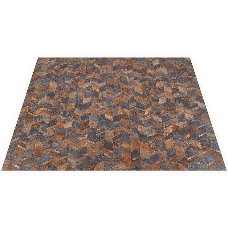 Tether Bronze Chevron Solid Core Peel & Stick Self Adhesive Slate Look Mosaic Tile