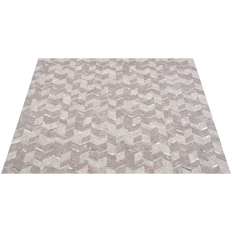 Tether Silver Chevron Solid Core Peel & Stick Self Adhesive Mosaic Tile