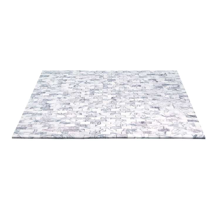 Lilac White 1x2 Honed Marble Mosaic