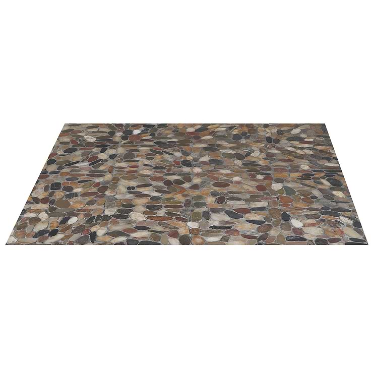 Cobblestone Motley Brown Pebble Honed Mosaic Tile