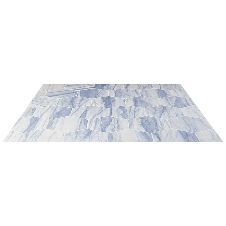 Macauba Azur 10" Hexagon Matte Porcelain Tile