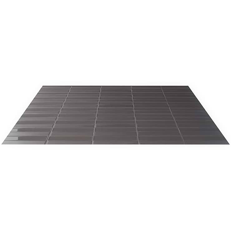 Eastside Mix Caffe Gray Framed Glossy and Beveled Matte 2x9 Ceramic Tile