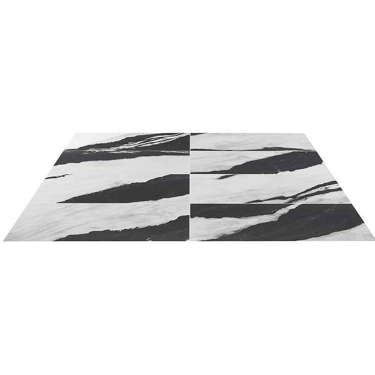DreamStone Panda White 12x24 Polished Porcelain Tile
