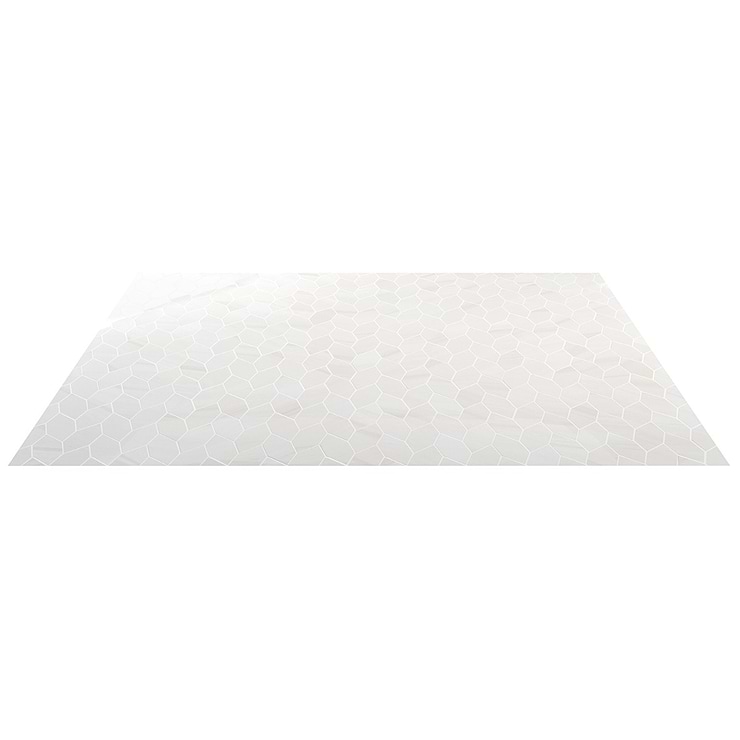 Minera Dolomite Warm White  Foliage Marble Look Polished Porcelain Mosaic Tile