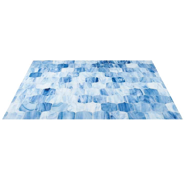 Bespoke South Beach Blue 4x6 Lantern Polished Glass Mosaic Tile