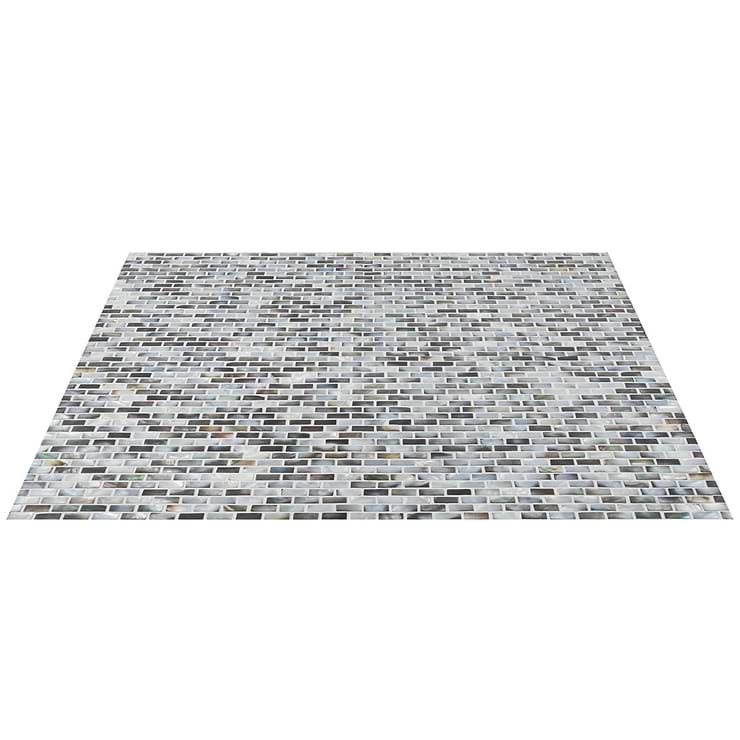 Deep Sea Black Pearl Mini Brick Pattern Polished Mosaic Tile