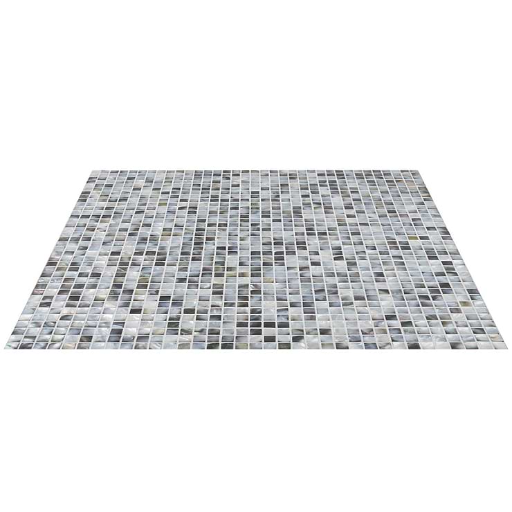 Deep Sea Black Pearl Square Pattern Polished Mosaic Tile