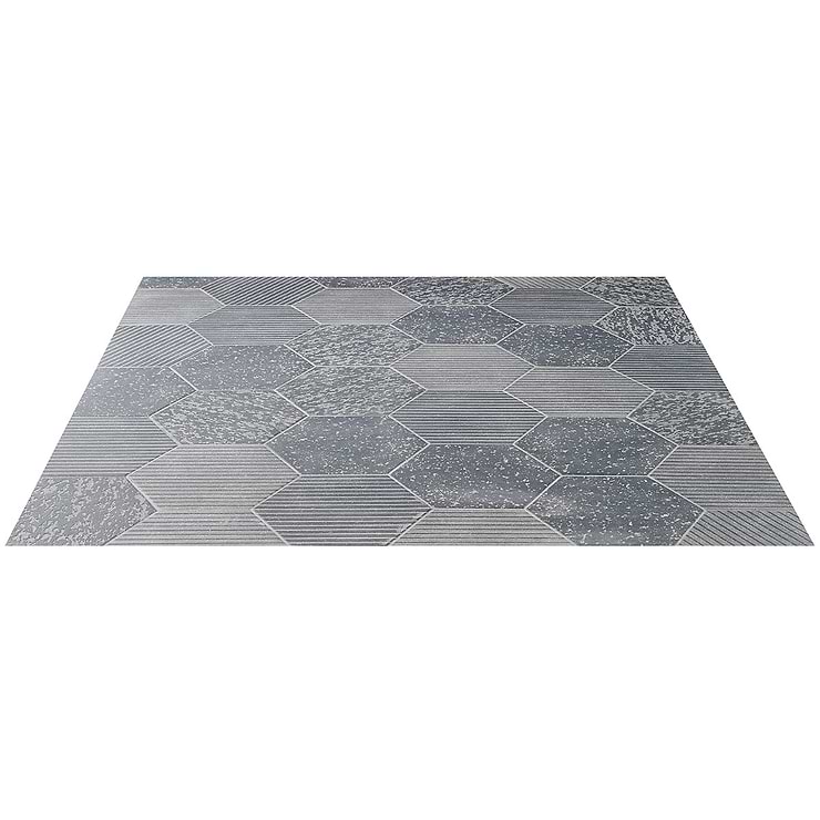 Texstone Deco Antracita Dark Gray 9" Porcelain Matte Hexagon Tile