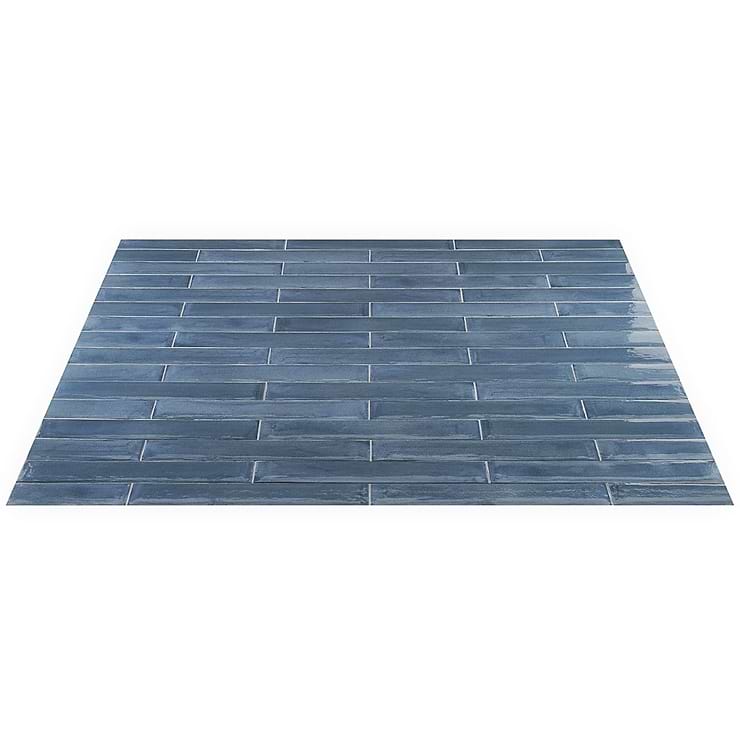 Paint Blu Notte 3x16 Glossy Porcelain Subway Tile for Wall