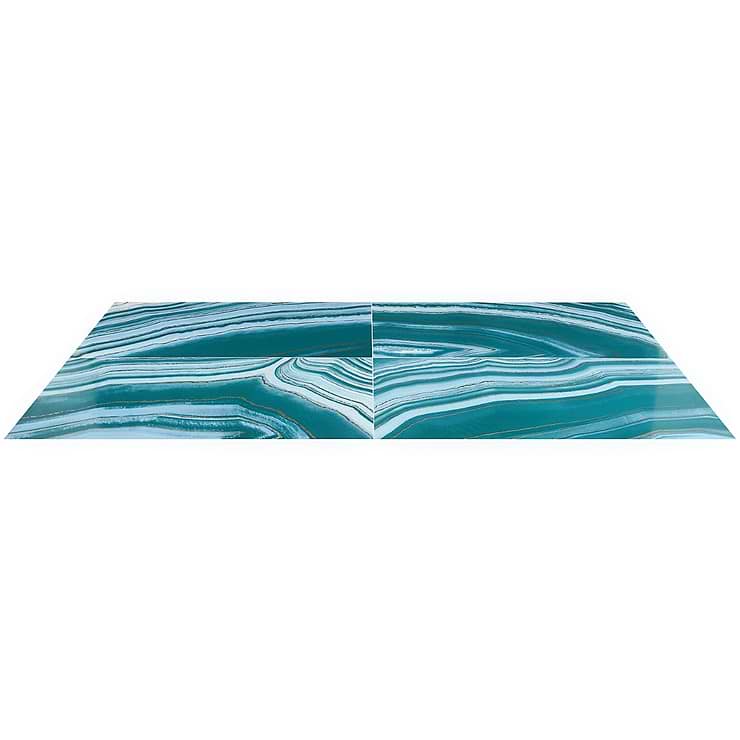 Agate Art Ocean Green 24x48 Artisan Decor Polished Porcelain Tile
