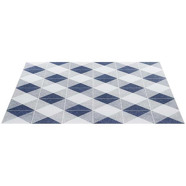Art Geo by Elizabeth Sutton Terrazzo Deco Blue 8x8 Matte Porcelain Tile: Pattern 2