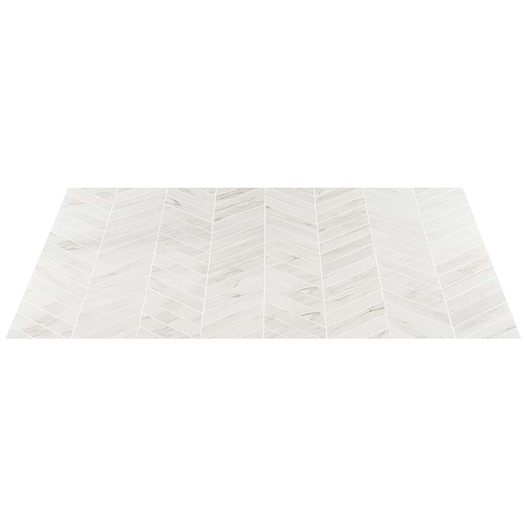 DreamStone Dolomite Snow 2x8 Chevron Polished Porcelain Mosaic