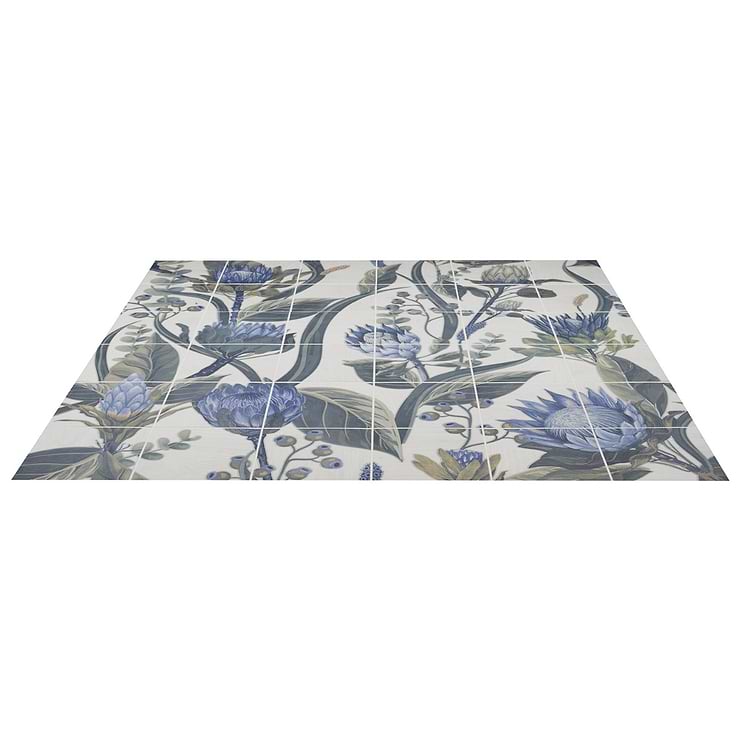 Angela Harris Wilder Protea Leaves Mural 8x8 Matte Porcelain Tile