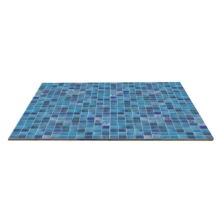 Fairy Blue 2x2 Polished Glass Mosiac Tile