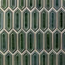 Nabi Picket Deep Emerald Green 3x9 Glossy Crackled Glass Mosaic Tile