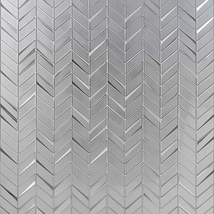 Kasol Milano Gray 2x4 Mirrored Glass Polished Mosaic Tile