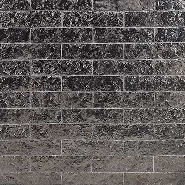 Easton Mesa Mesa Silver 2x8 Handmade Glazed Clay Brick Textured Brick Subway Tile