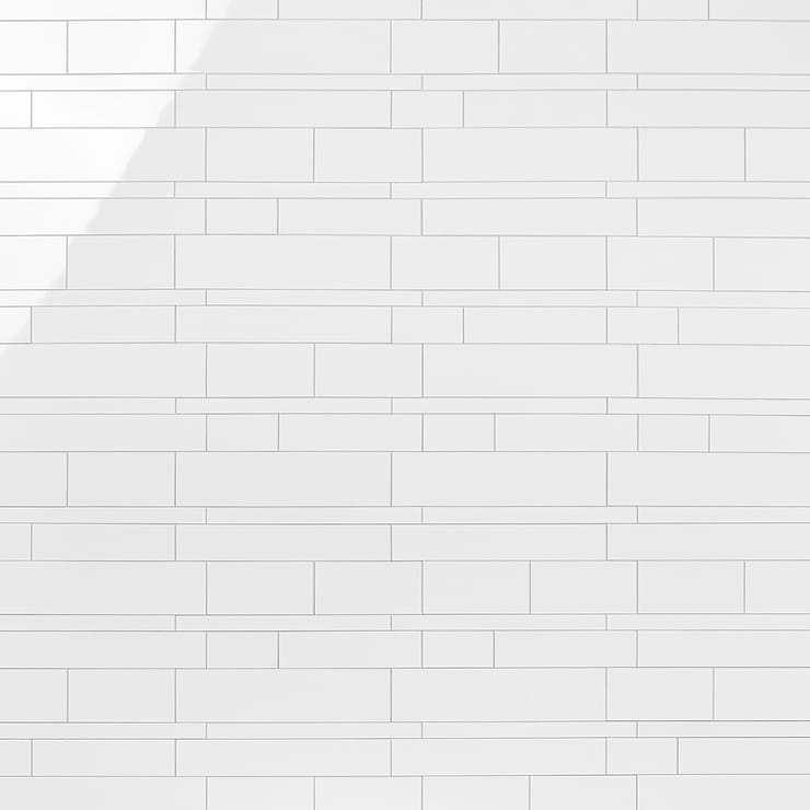 Pure White LPS Railroad Solid Core Peel & Stick Self Adhesive Polished Mosaic Tile