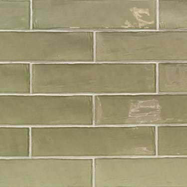 Lancaster Celery Green 3x12 Polished Ceramic Subway Wall Tile  - Sample