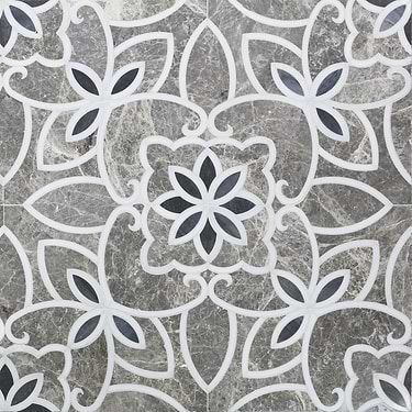 Eminence Daenerys Gray Polished Marble Mosaic