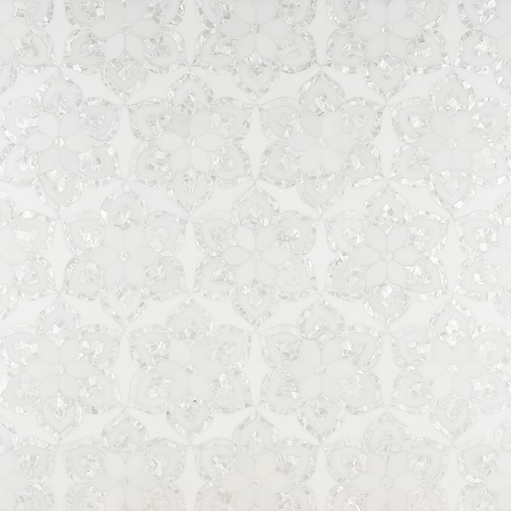Aurora Marble & Pearl Polished Mosaic Tile