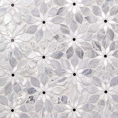 Wildflower Gray Note Polished Marble Mosaic
