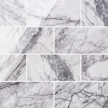 Lilac White 6x12 Polished Marble Tile