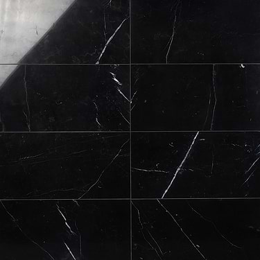 Nero Marquina Black 12x24 Polished Marble Tile