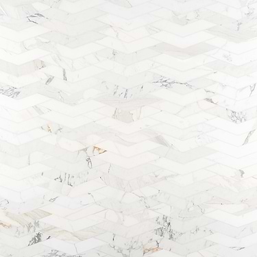 New Palm Beach White Floral Polished Marble Mosaic by Krista Watterworth