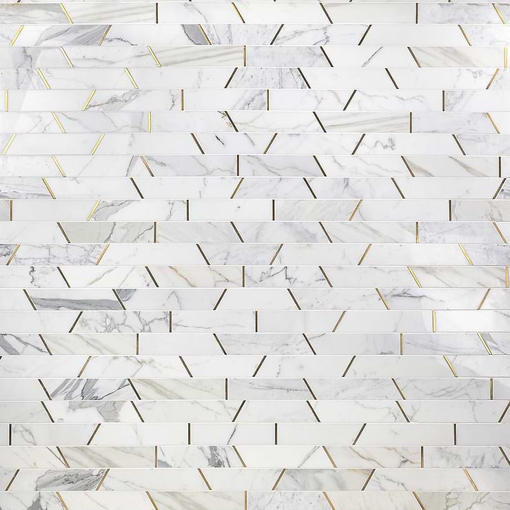 Decorative Marble + Metal Tile for Backsplash