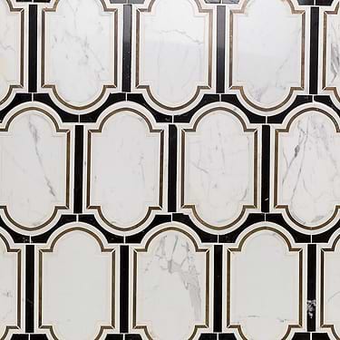 Waterjet Marble + Metal Tile for Backsplash,Kitchen Wall,Bathroom Wall