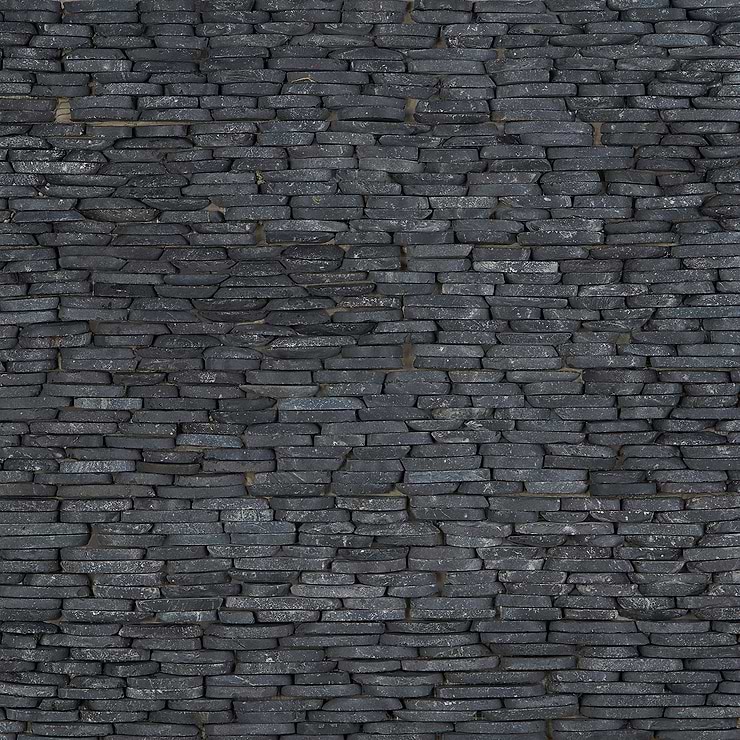 Nature Alor Black Stacked Pebble Mosaic