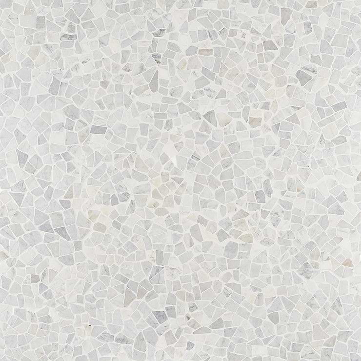 Nature Tumbled Carrara Marble Honed Mosaic Tile
