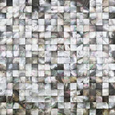 Serene Deep Sea Black 1x1 Square Polished Pearl Mosaic